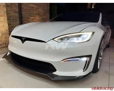 RW Carbon CF Front Upper Splitters Tesla Model S 2021-2024 - tesla035