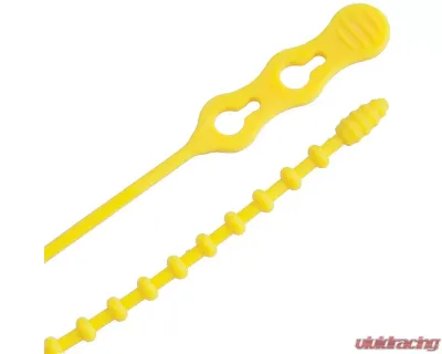 Ancor Reusable Beaded Cable Ties - 8" - Yellow - 15-Pack - 199288