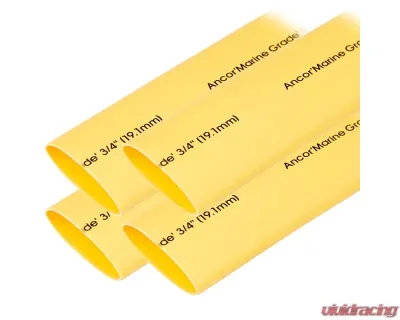 Ancor Heat Shrink Tubing 3/4" x 6" - Yellow - 4 Pieces - 306906
