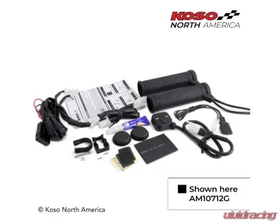 Koso 5 Level Thumb Throttle Heated Grips - AM10710G