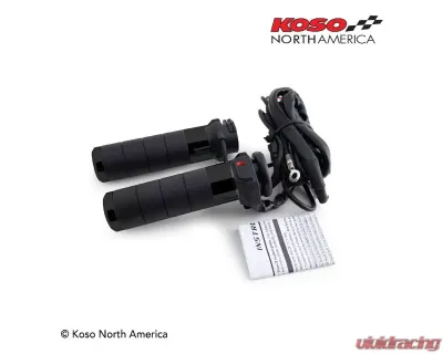 Koso Titan-X Black Heated Grips Electric Throttle Harley Davidson - AX068K00