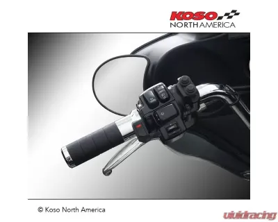 Koso Titan-X Chrome Heated Grips Cable Throttle Harley Davidson - AX068M10