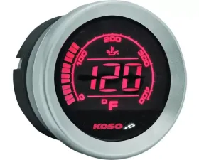 Koso HD-02OT Silver Oil Temperature Meter Harley Davidson 2004-2013