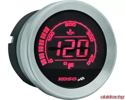 Koso HD-02OT Silver Oil Temperature Meter Harley Davidson 2004-2013 - BA050500