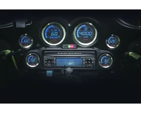 Koso HD-02 6 Pieces Kit Silver Bezel Harley Davidson FLHT | FLHX | FLTR 2004-2013