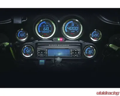 Koso HD-02 6 Pieces Kit Silver Bezel Harley Davidson FLHT | FLHX | FLTR 2004-2013 - BA050901