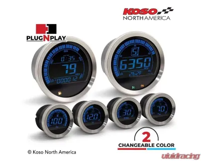 Koso HD-02 6 Pieces Kit Silver Bezel Harley Davidson FLHT | FLHX | FLTR 2004-2013 - BA050901