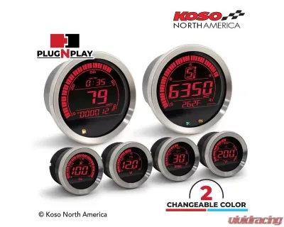 Koso HD-02 6 Pieces Kit Silver Bezel Harley Davidson FLHT | FLHX | FLTR 2004-2013 - BA050901