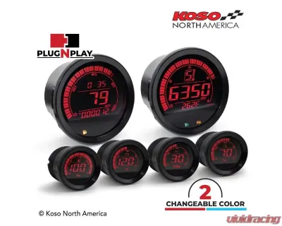 Koso HD-02 6 Pieces Kit Black Bezel Harley Davidson FLHT | FLHX | FLTR 2004-2013 - BA050903