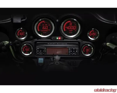 Koso HD-02 Silver 6 Pieces Gauge Kit Harley Davidson 2004-2013 - BA050905