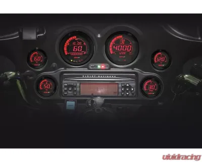 Koso HD-02 Black 6 Pieces Gauge Kit Harley Davidson 2004-2013 - BA050907