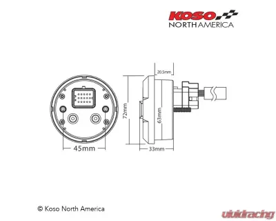 Koso DL-03SR GP Style Multifunction Meter - BB642W20