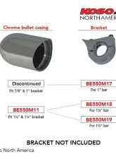 Koso 1.25 Inch Bullet Casing Handle Bar                                     - BE550M18 - Image 3