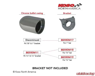 Koso 1.25 Inch Bullet Casing Handle Bar - BE550M18