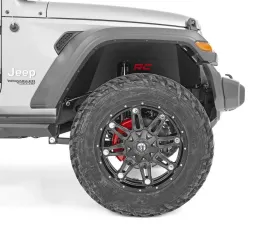 Rough Country Front Inner Fender Liners for Jeep Wrangler 2018-2024, Black Powder Coat