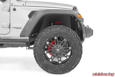Rough Country Front Inner Fender Liners for Jeep Wrangler 2018-2024, Black Powder Coat - 10497A
