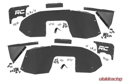 Rough Country Front Inner Fender Liners for Jeep Wrangler 2018-2024, Black Powder Coat - 10497A