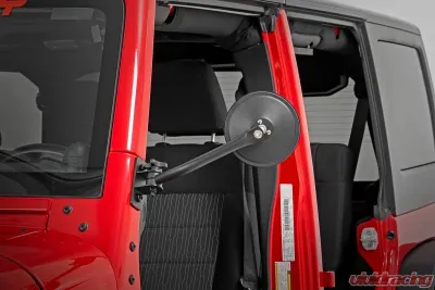 Rough Country Round Trail Mirror for Jeep Wrangler 2007-2017 - Easy 30min Install - 10519A