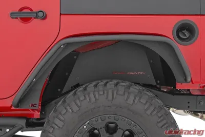 Rough Country Flat Fender Flare Front and Rear Jeep Wrangler JK Unlimited 2WD | 4WD Wrangler JK 2 Door 2007-2018 - 10533