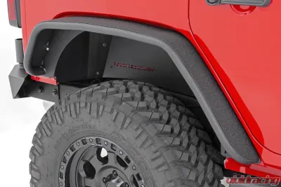 Rough Country Flat Fender Flare Front and Rear Jeep Wrangler JK Unlimited 2WD | 4WD Wrangler JK 2 Door 2007-2018 - 10533