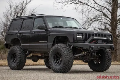 Rough Country Jeep Lower Door Armor for Cherokee XJ 1984-2001, 3/16in Steel, Black Finish - 10582