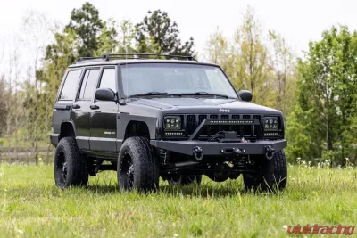 Rough Country Jeep Lower Door Armor for Cherokee XJ 1984-2001, 3/16in Steel, Black Finish - 10582