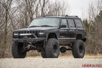 Rough Country Jeep Lower Door Armor for Cherokee XJ 1984-2001, 3/16in Steel, Black Finish - 10582