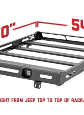 Rough Country Roof Rack w/LED Lights Jeep Wrangler JK Unlimited 2WD | 4WD Wrangler JK 2 Door 2007-2018                                     - 10615 - Image 6