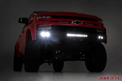 Rough Country High Clearance Front Bumper LED Lights & Skid Plate - 10757A