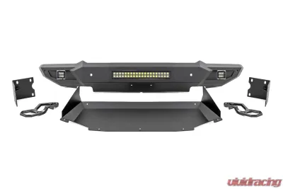 Rough Country Front Bumper w/Skid Plate & Tow Hooks - 10808ATH