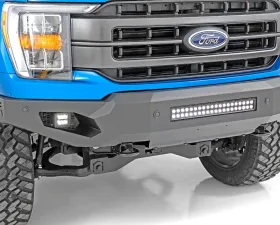 Rough Country High Clearance Front Bumper LED Lights & Skid Plate