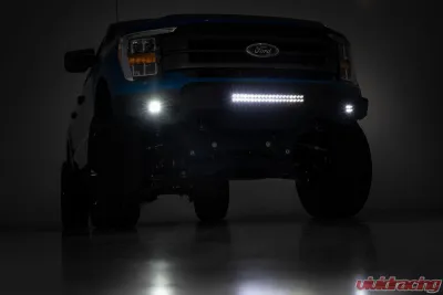Rough Country High Clearance Front Bumper LED Lights & Skid Plate - 10809A