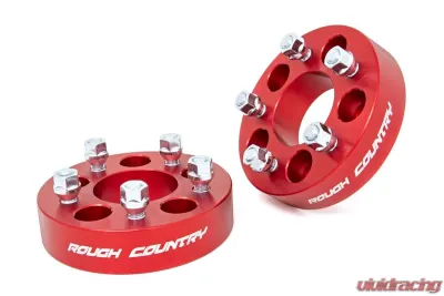 Rough Country 1.5" Wheel Spacers| 5x4.5 Red Jeep Cherokee XJ | Comanche MJ | Wrangler TJ - 1090RED
