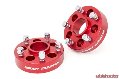 Rough Country 1.5" Wheel Adapters 5x4.5 to 5x5 Red Jeep Cherokee XJ | Comanche MJ | Wrangler TJ - 1092RED