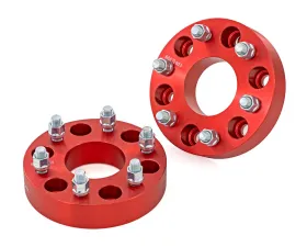 Rough Country 1.5 Inch Wheel Spacers 6x5.5 Red for Chevrolet, GMC, and More