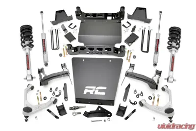 Rough Country 7" Stamped Steel LCA Lift Kit Forged UCA Bracket N3 Struts w/N3 Rear Shocks Chevrolet Silverado 1500 GMC Sierra 1500 2016-2018 - 11633