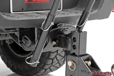 Rough Country Universal 2" Hitch Dual Flag Pole Holder Mount - Durable Steel Construction - 117504