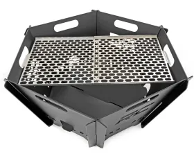Rough Country Overland Collapsible Fire Pit Stainless Steel Grill Grate