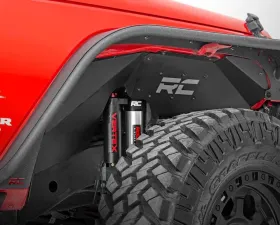 Rough Country Inner Fenders Front Vertex for Jeep Wrangler 2007-2018, 3-Piece, Black Powder Coat