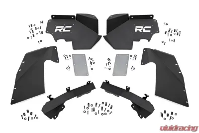 Rough Country Inner Fenders Front Vertex for Jeep Wrangler 2007-2018, 3-Piece, Black Powder Coat - 1195V
