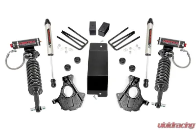 Rough Country 3.5" Lift Kit Stock Cast Aluminum or Stamped Steel Vertex Adjustable Coilovers w/V2 Monotube Chevy Silverado 1500 GMC Sierra 1500 2014-2018 - 12157