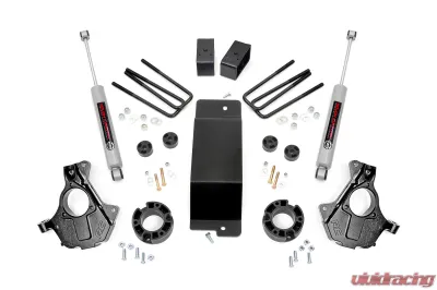 Rough Country 3.5" Lift Kit Strut Spacers Stock Cast Steel w/N3 Shocks Chevy Silverado 1500 GMC Sierra 1500 2014-2018 - 12430