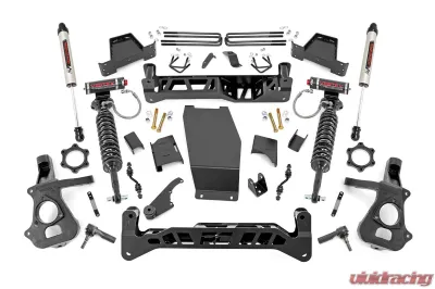 Rough Country 7" Suspension Lift Kit Vertex Adjustable Coilovers Stock Cast Aluminum or Stamped Steel w/V2 Monotube Chevy Silverado 1500 GMC Sierra 1500 2014-2018 - 17457