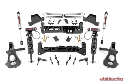 Rough Country 7" Suspension Lift Kit Vertex Adjustable Coilovers Stock Cast Aluminum or Stamped Steel w/V2 Monotube Chevy Silverado 1500 GMC Sierra 1500 2WD 2014-2018 - 18757