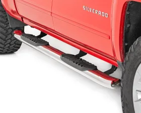 Rough Country GM Stainless Steel Oval Nerf Step Bars Chevrolet Silverado 1500 2500 3500 2007-2019