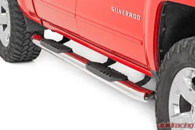 Rough Country GM Stainless Steel Oval Nerf Step Bars Chevrolet Silverado 1500 2500 3500 2007-2019 - 21001S