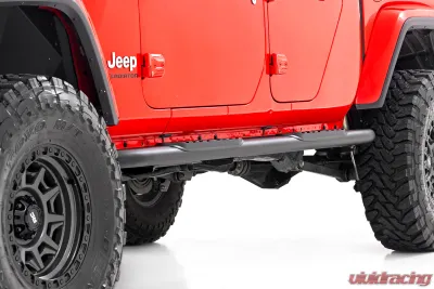 Rough Country Oval Nerf Steps Black Steel for Jeep Gladiator JT 2020-2025 - 21015