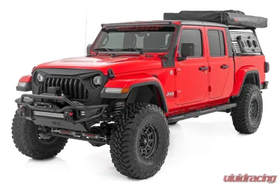 Rough Country Oval Nerf Steps Black Steel for Jeep Gladiator JT 2020-2025 - 21015