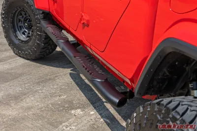 Rough Country Oval Nerf Steps Black Steel for Jeep Gladiator JT 2020-2025 - 21015