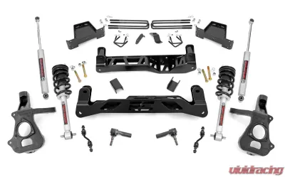 Rough Country 7" Suspension Lift Kit Lifted Struts Stock Cast Steel w/N3 Shocks Chevy Silverado 1500 GMC Sierra 1500 2WD 2014-2018 - 23733